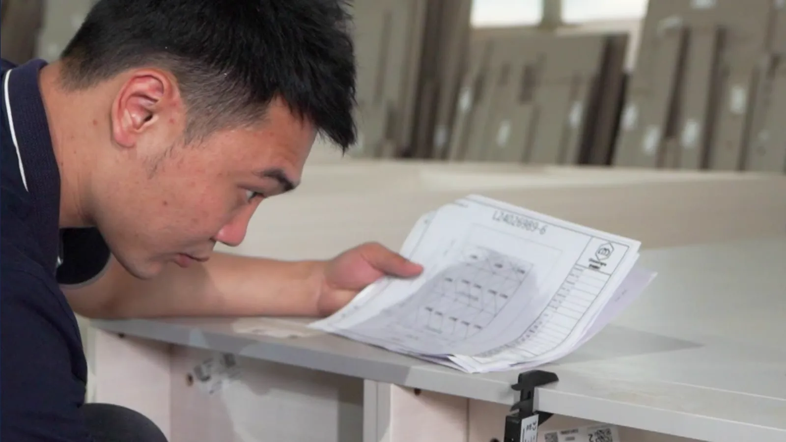 George Group quality inspector checking product dimensions against confirmed drawings