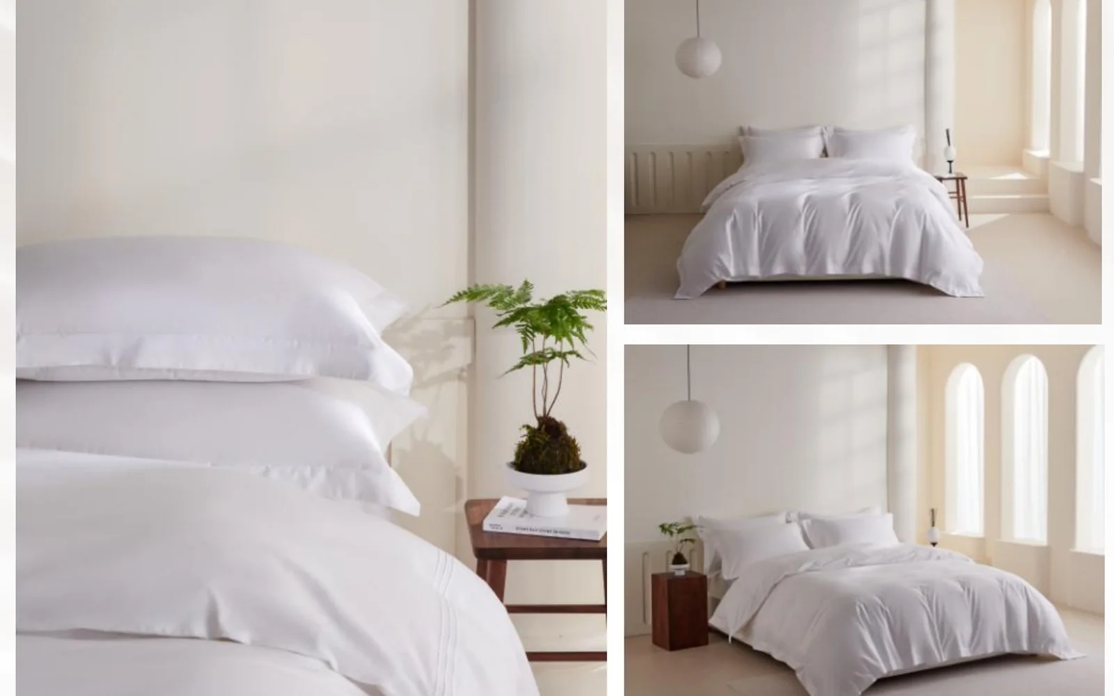 Hotel bed linen, pillows and white bedding options from the George Group hotel supplies catalog