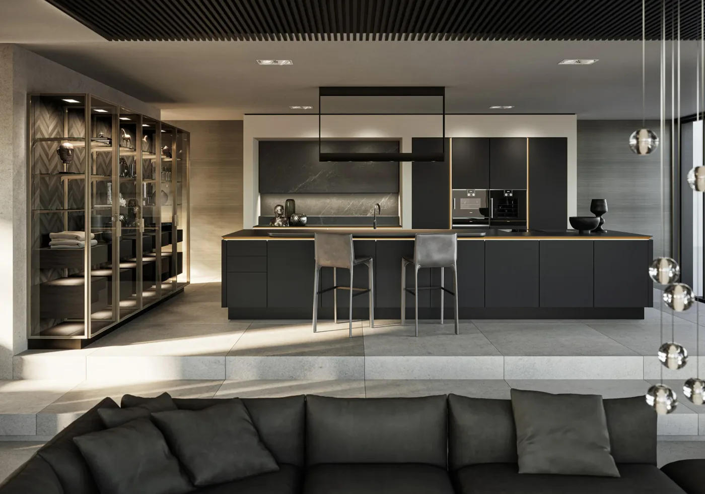 Luxury kitchen package with coordinated cabinets and worktops