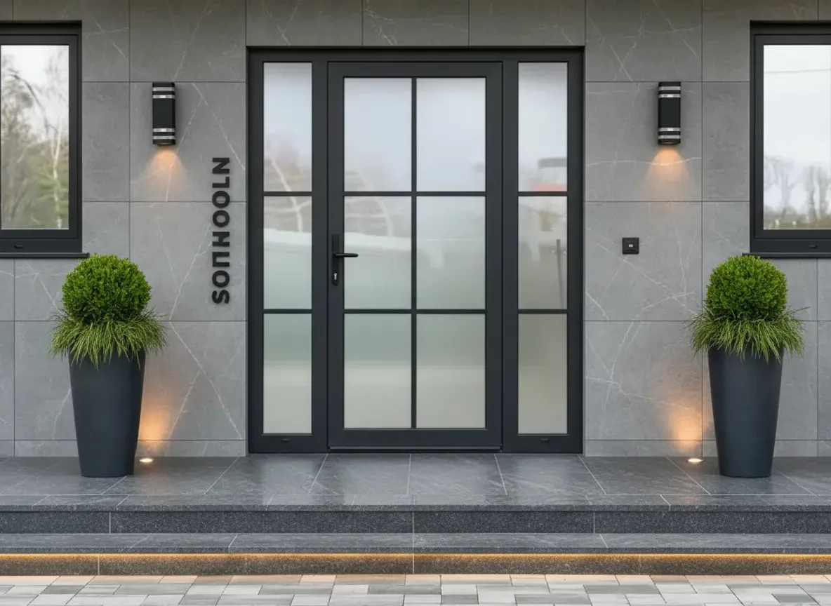 Aluminum entrance door for a residential or commercial project