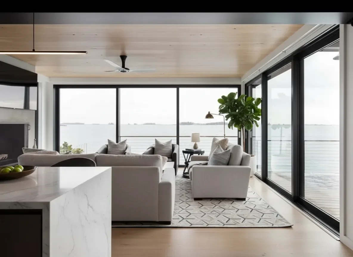 Large sliding window system for an architectural project