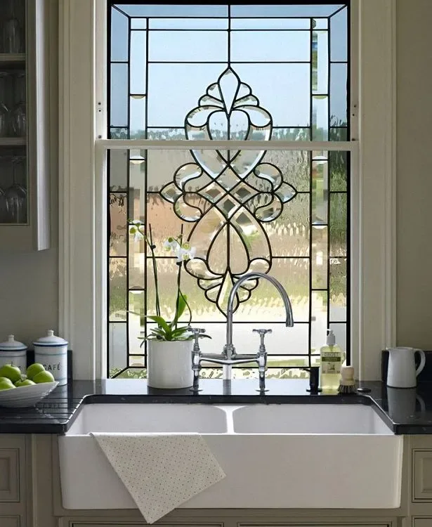 Decorative glass window option coordinated around project openings