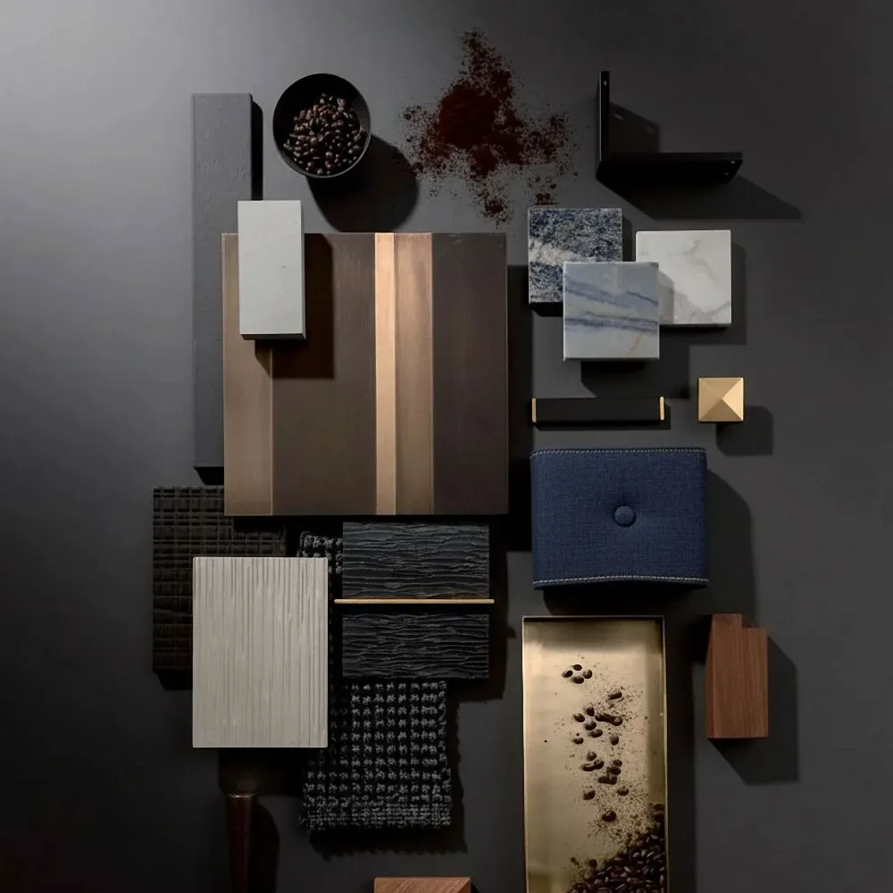 Upholstery and furniture material samples for project interiors