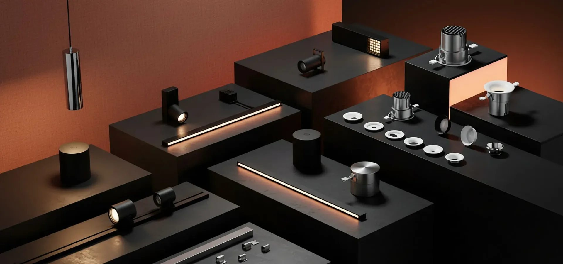 Architectural lighting product series arranged for project lighting selection